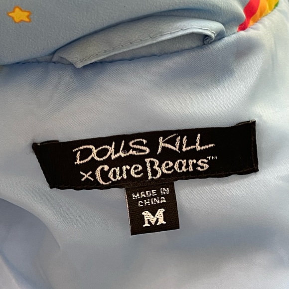 Dolls Kill x Care bears Rainbow Clouds Puffer Jacket-M - Picture 6 of 6